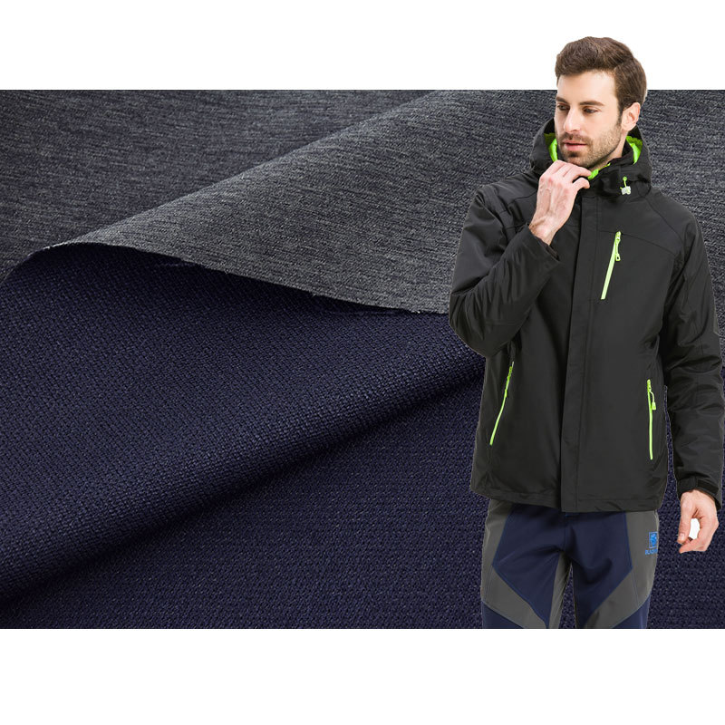75D + 40D polyester four-sided elastic terry cloth sportswear mountaineering clothing outdoor clothing fabric 240GSM
