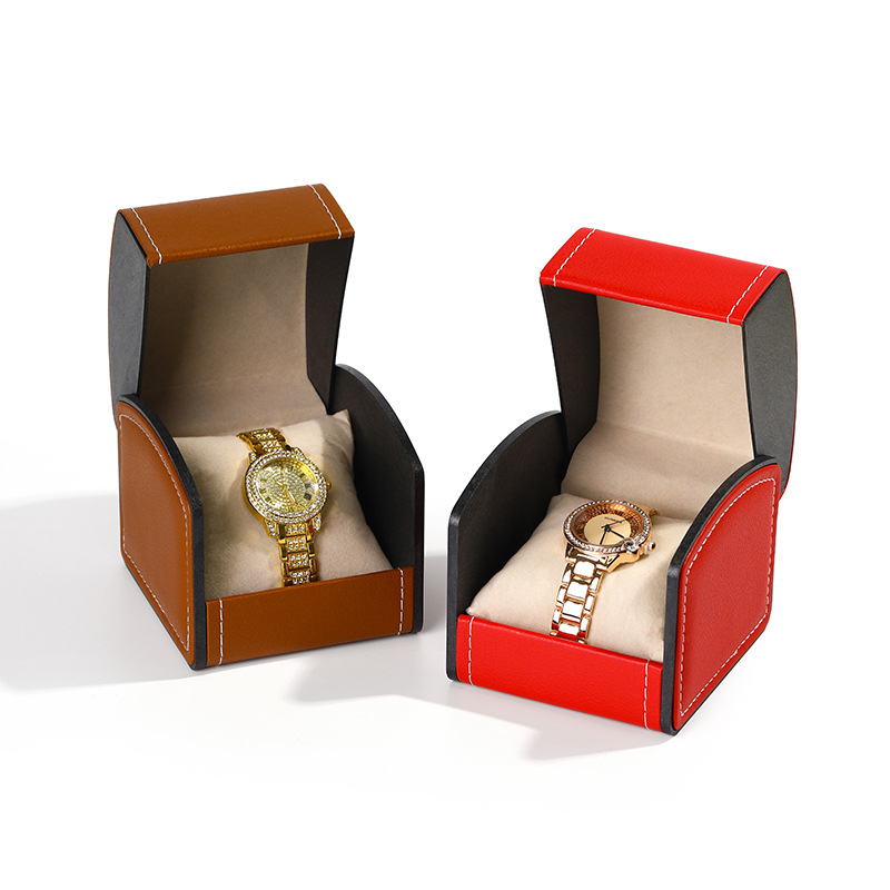 Picture of High-grade arched flip watch box wholesale watch packaging box men PU bracelet watch storage box mechanical watch box