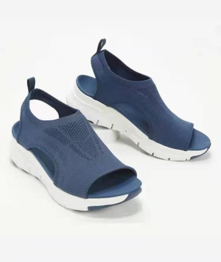 Picture of Cross-Border Sandals for Women European and American Autumn and Summer Foreign Trade New Mesh Thick-Soled Slip-On Fish Mouth Fly-Knit Casual Sports Large Size Shoes