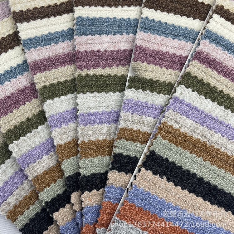 In stock supply knitted thick needle rib pit 340g TR4 * 2 flower yarn pit rib clothing jewelry fabric