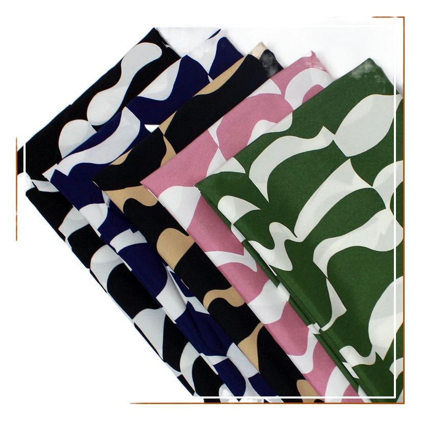 100D plain four-sided elastic wave tie-dyed printed fabric shirt dress fabric cross-border new pattern