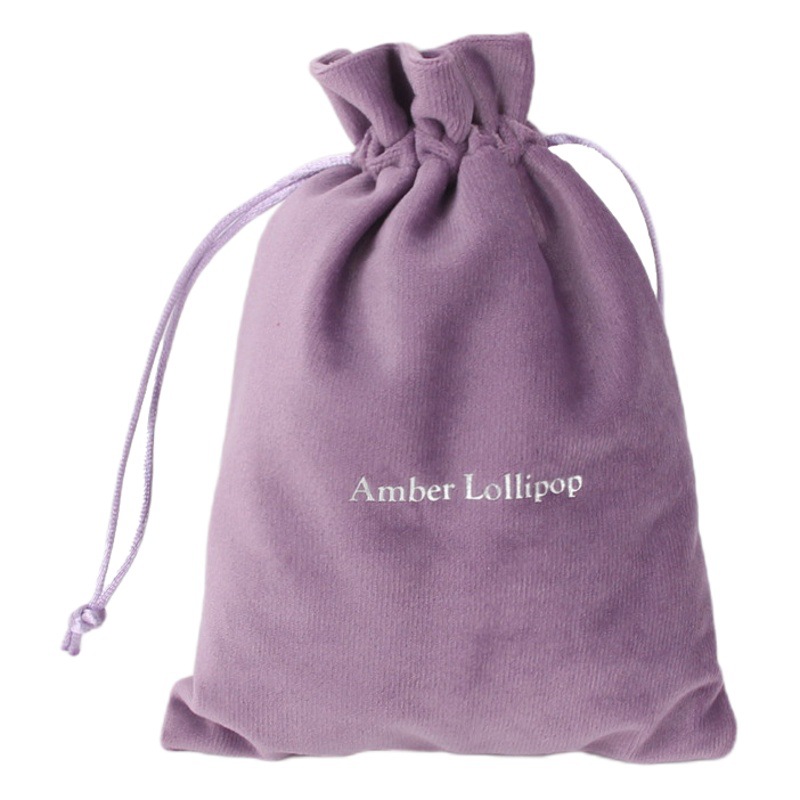 Factory Direct Sales Mid-To-High-End Velvet Cloth Bag Curling Iron Jewelry Storage Bag Black Drawstring Velvet Cloth Drawstring Flap Pocket Pants