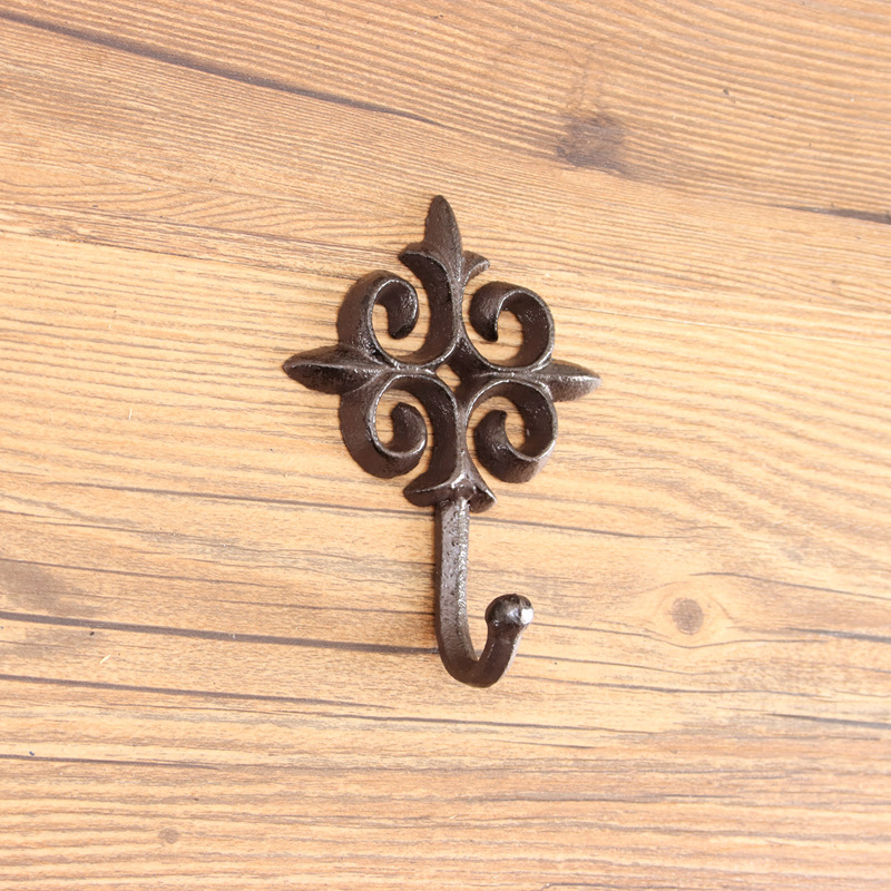 Creative Door Clothes Key Hook Wall Coat Hook Wrought Iron Entrance Hook Creative Bedroom Wall Hanging Simple