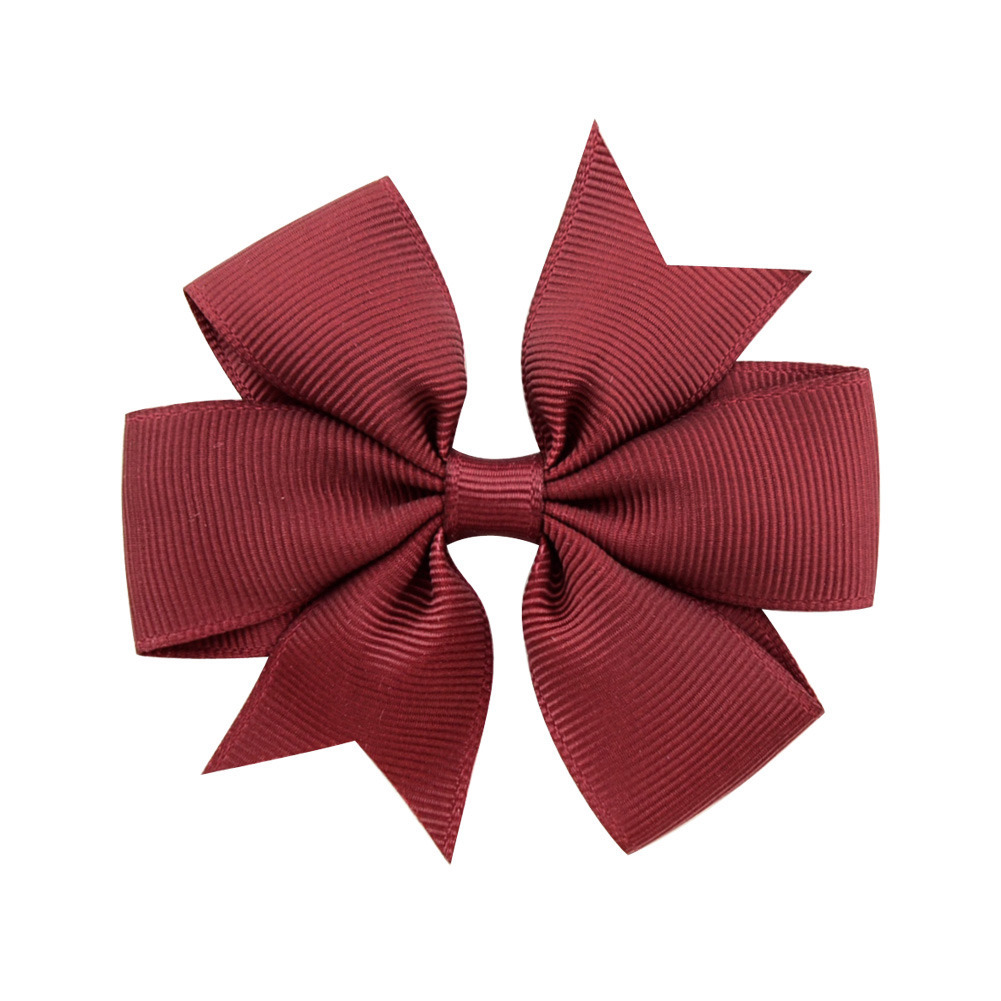 Picture of 53 Colors Amazon Hot Selling Six-Ear Pure Color Ribbed Fishtail Bow Hairpin Hair Accessories Kidsren's Headwear 564