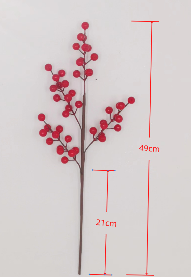 Picture of Factory wholesale multi-fork simulation red fruit fortune fruit Holly fruit Spring Festival decoration simulation flower blessing bucket accessories red fruit