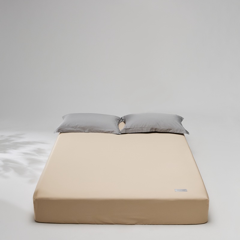 Picture of High-End 100% Long-Staple Cotton Fitted Sheet Single Piece Satin Solid Color Pure Cotton Bed Sheet Mattress Protector Mattress Cover
