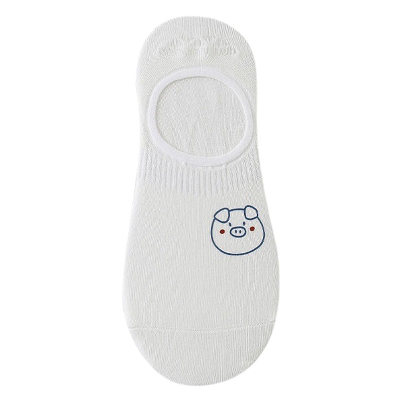 White socks women's low-cut invisible non-slip heel spring and autumn thin ins trendy short socks summer