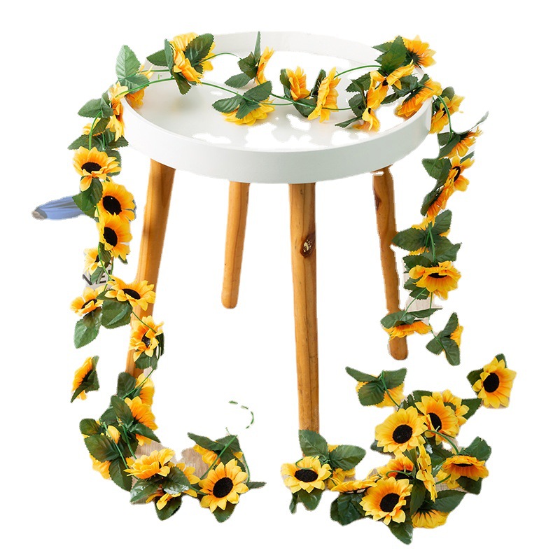 Picture of Simulated Sunflower Rattan Wholesale B&B Loft Decoration Silk Flower Vine Sunflower Vine Pastoral Style Flower Vine