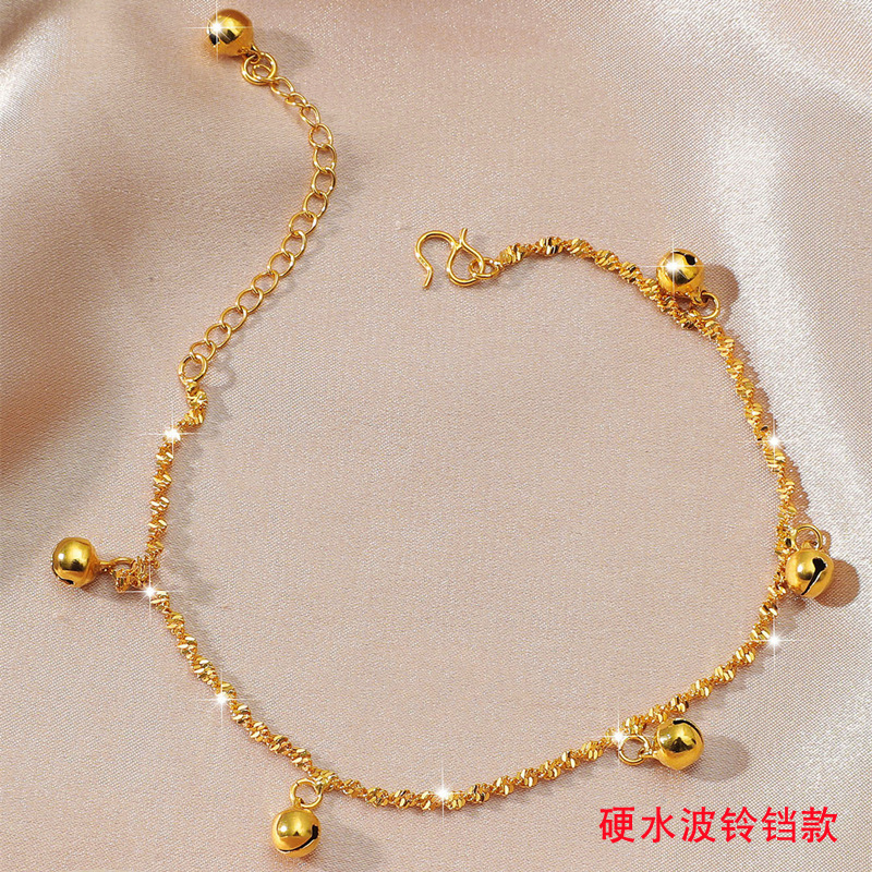 Picture of No fading foreign trade fashion simple tremolo with 24k plated gold anklet Vietnam gold love Bell anklet women