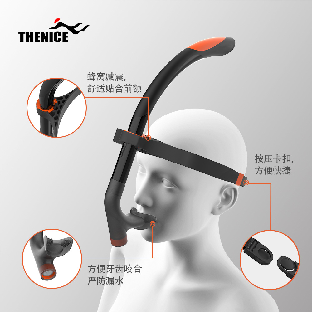 Picture of Swimming Breathing Tube Free Diving Professional Swimming Diving Training Full Wet Front Adult Children Snorkeling Equipment