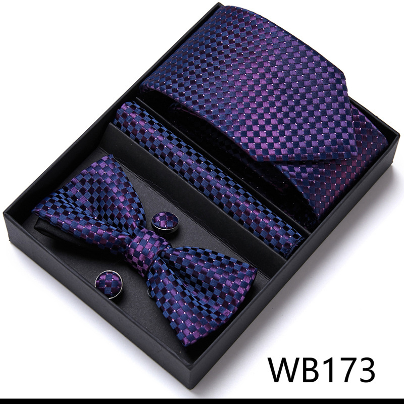 Picture of Men's tie bow tie set gift box 6 sets group tie business formal wedding tie manufacturers wholesale