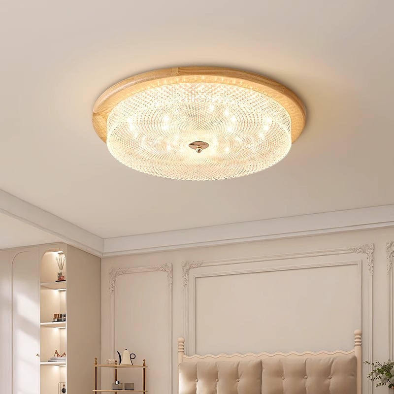 Picture of Middle Ancient Style Bedroom Ceiling Lamp High-end Simple American Style Retro Walnut Color Household Super Bright Eye Protection Book Room Lamp