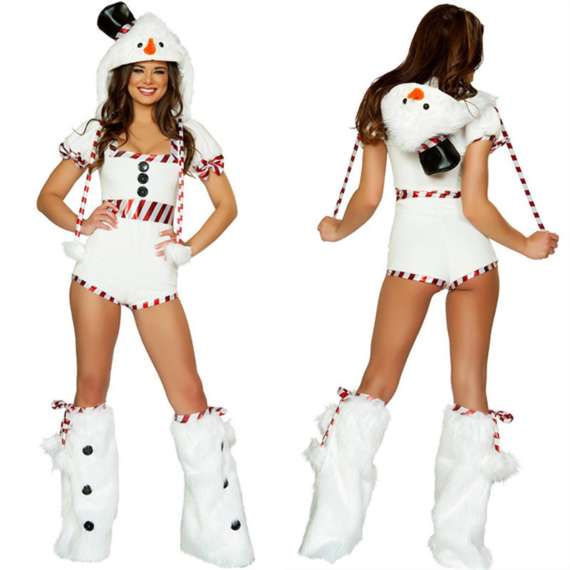 White Penguin suit Christmas clothing foreign trade popular stage suit Santa Claus one-piece snowman suit in stock wholesale