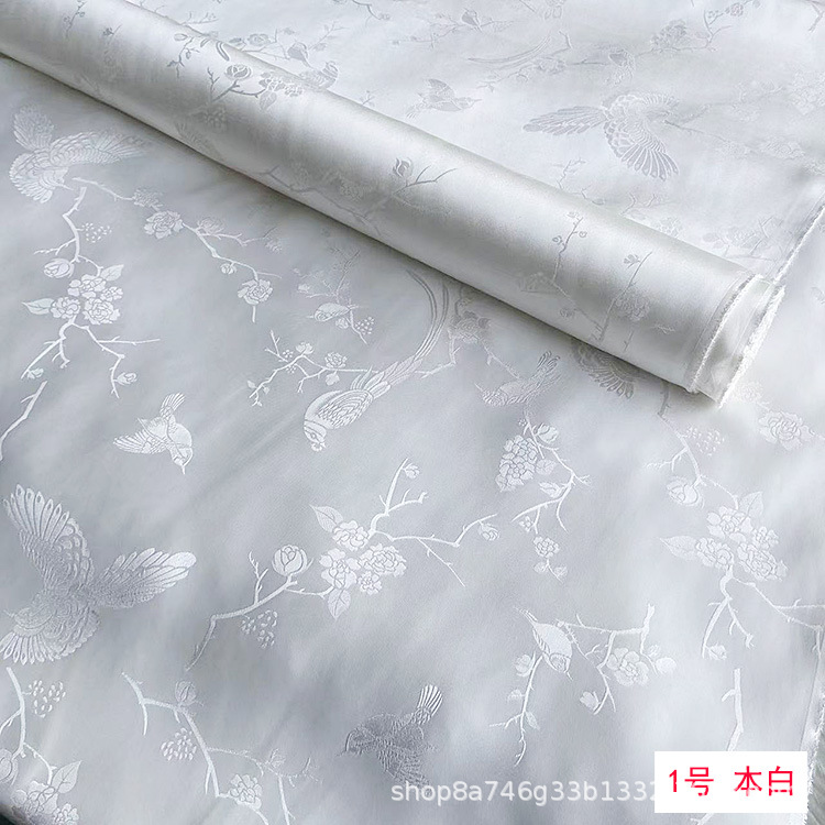 Picture of 30mm Jacquard Mulberry Heavy Satin Silk Fabric Jacquard Silk Chinese Clothing Cheongsam Han Dynasty Mulberry Fabric