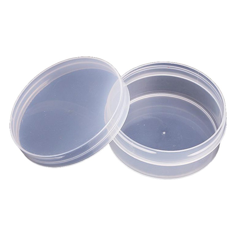 Factory direct supply round plastic box with lid translucent white small jewelry box packaging accessories