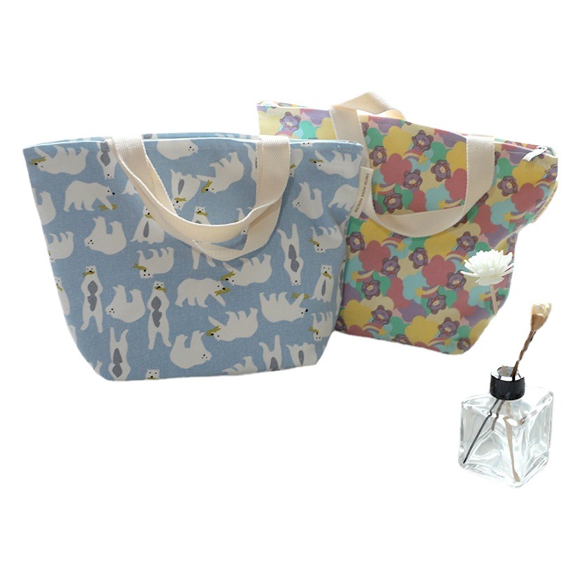 Shiba Inu printed Japanese lunch bag cute thickened handbag canvas lunch box bag office worker Fashion Bag wholesale