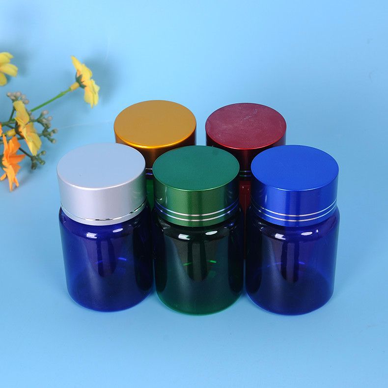 Color pet transparent plastic bottle metal cover color bottle 60ml metal cover multi-specification sub-packaging bottle