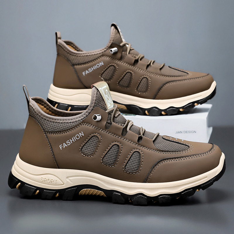 Outdoor hiking shoes men's 2025 cross-border wholesale soft-soled lightweight travel shoes for middle-aged and elderly father shoes sneaker