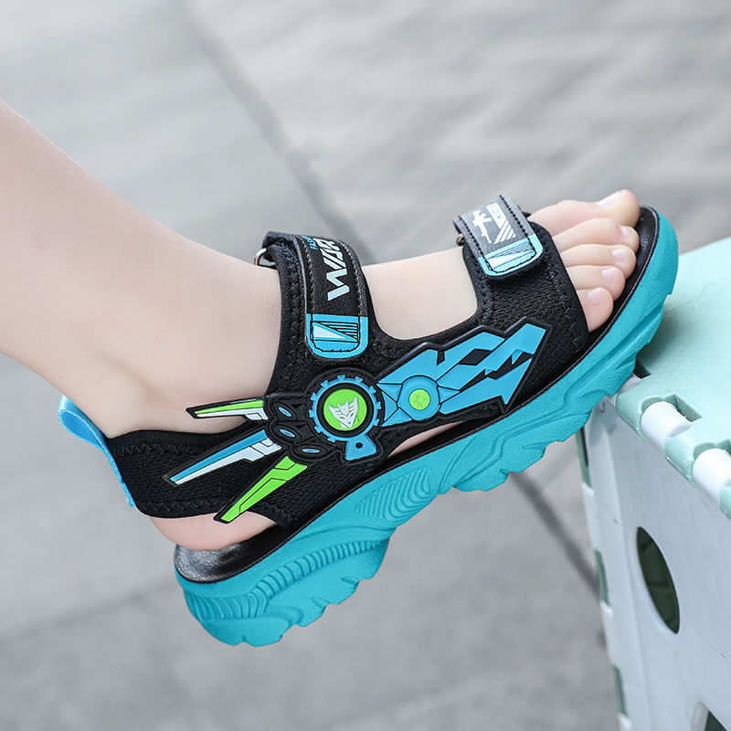 Children's New Non-Slip Wear-Resistant Shoes 6-12 Years Old Summer Breathable Sandals Boys Student Beach Shoes Light and Handsome