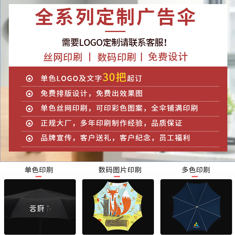 Picture of Full-automatic rain and shine dual-purpose umbrella men's and women's folding umbrella reinforced sunscreen large number wholesale advertising umbrella custom logo