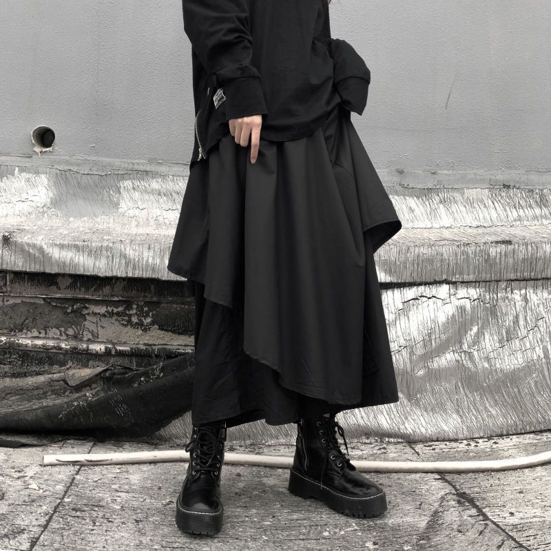 Ins Wide-leg Pants for Children and Students Korean-style Loose Spring and Autumn Dark Style Japanese Vintage Long Dress Casual Pants for Women