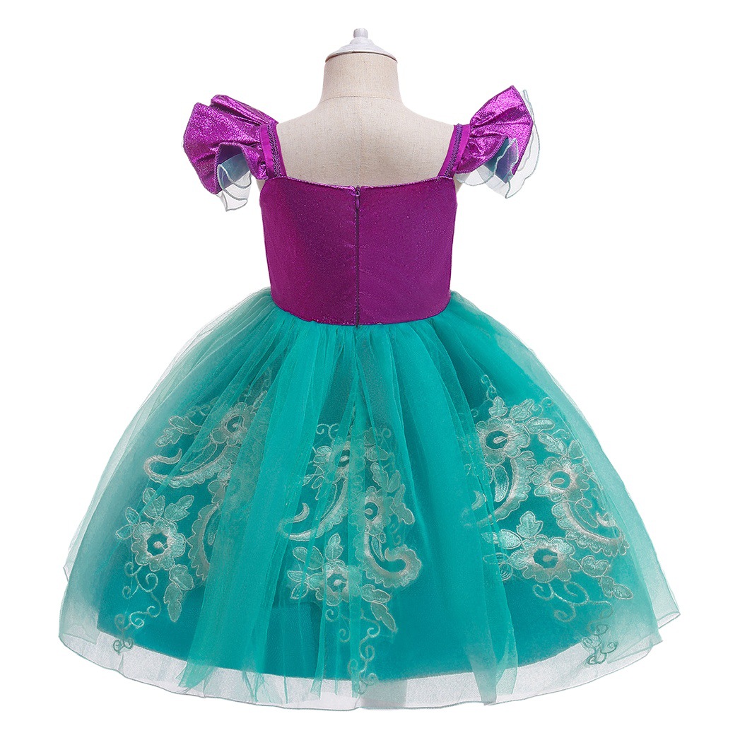 2024 European and American Export Ebay New Children's Clothing Embroidered Sleeping Beauty Tutu Skirt Girl Dress Factory Supply