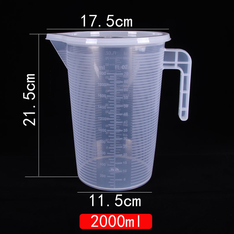 Picture of Plastic beaker measuring cup transparent thickened with scale student chemistry experiment plastic cup size specifications household multi-use