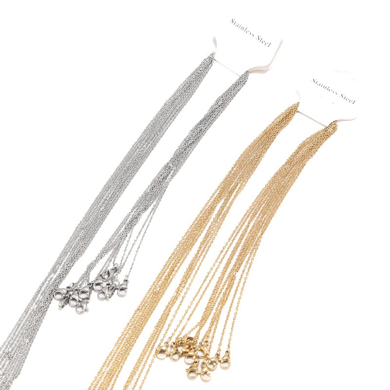 Picture of Wholesale Hanging Chain Cross Chain Flat O Chain O-Shaped Chain Thin Chain Pendant Necklace Lobster Clasp Accessories
