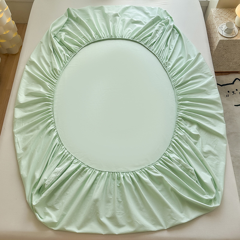 Picture of Thickened Fitted Sheet Single Piece, Class A, All Solid Color, Washed Cotton, 60S, Maternal and Infant Grade, Fitted Sheet Cover, Imitation Pure Cotton, Summer