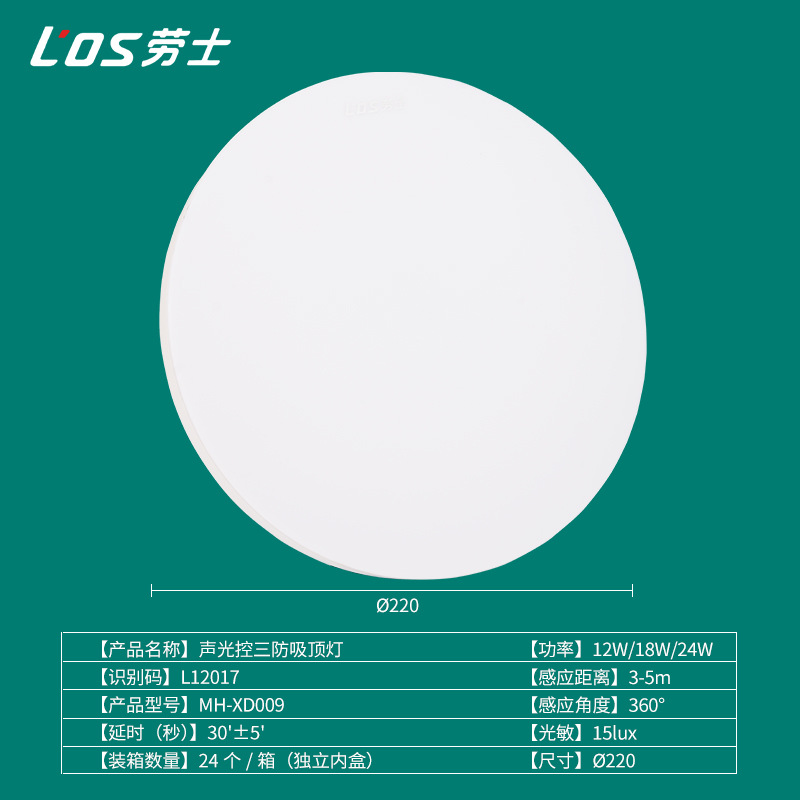 Picture of Roushi Led Three-Proof Ceiling Light Waterproof Bathroom Balcony Hallway Corridor Bathroom Sensor Light Energy-Saving