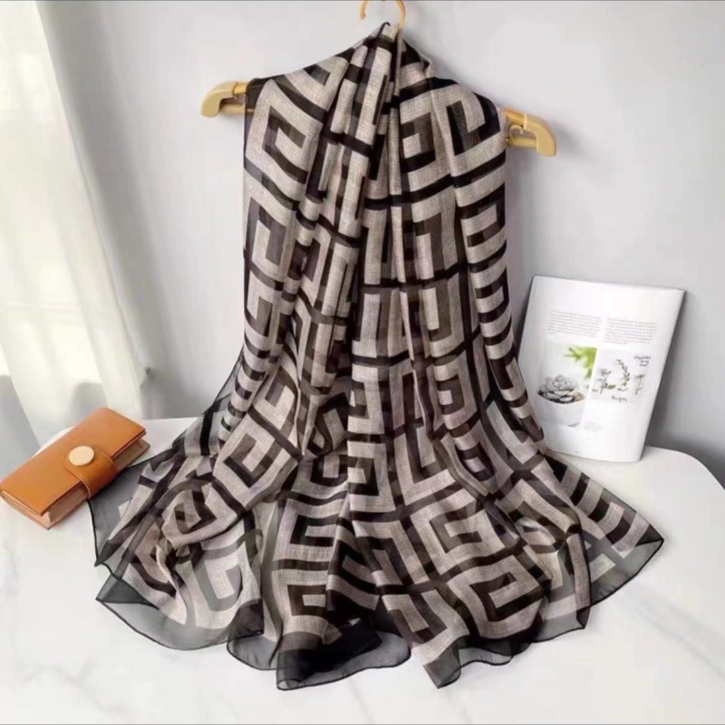 Picture of Spring and Summer New Soft Yarn Sunscreen Shawl Summer Thin Imitation Silk Long Silk Scarf Fashion Printed Flower Scarf