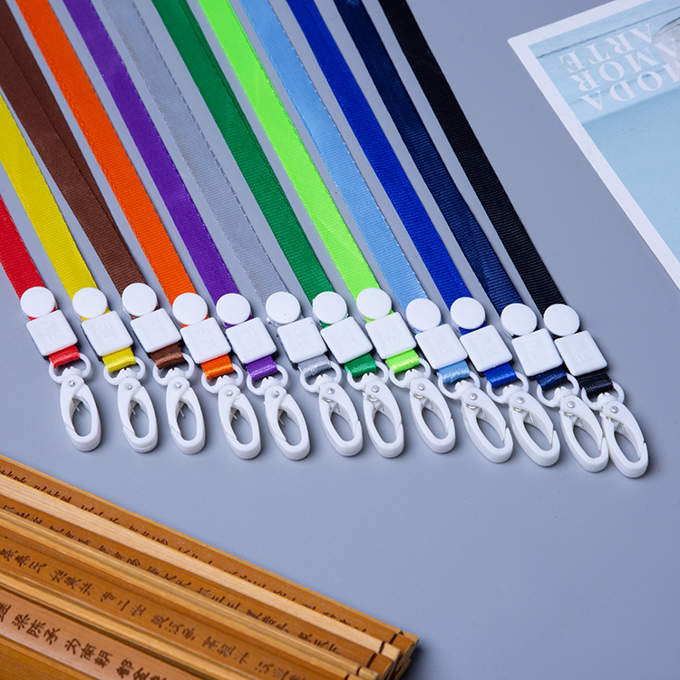 Picture of 1cm plastic hook lanyard badge badge work card card holder hanging rope printing logo student school card work card lanyard