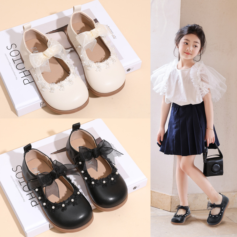 Girls Princess Shoes 2025 New Spring and Autumn Children Girls Soft-soled Single-layer Shoes Fragrant Style Mary Jane Performance Shoes