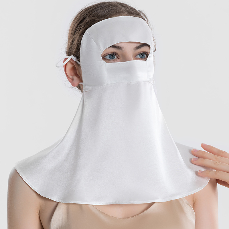Picture of Silk sun mask sleep breathable full face cover summer UV mask mulberry silk oil smoke-proof veil for women