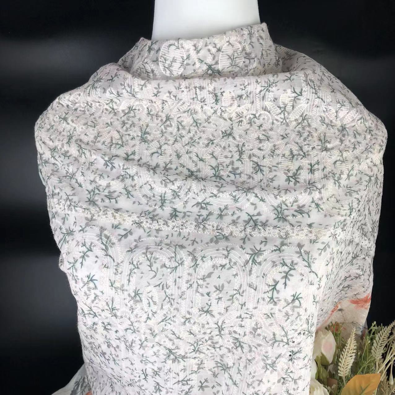 Xiaojun Textile Floral Pattern Computer Embroidery Printed Fabric Chinese Print Children's Clothing Fabric Dress Han Dynasty