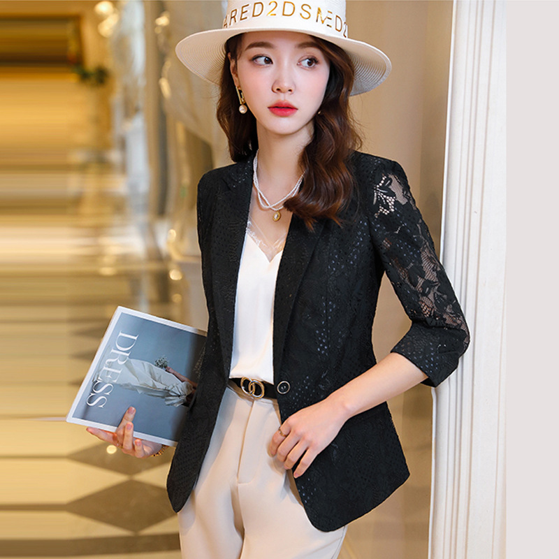 Picture of Design sense niche lace suit jacket for women 2023 spring and summer new Korean style slimming waist-tight casual suit