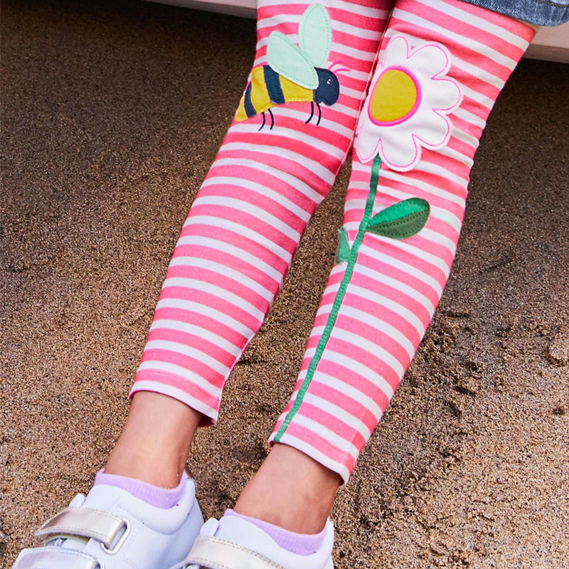 Picture of Spring and Autum Kidsren's Single-Piece Autum Trousers, Yarn-Dyed Striped Girls' Autum Trousers, Baby Outer Trousers, Girls' Leggings