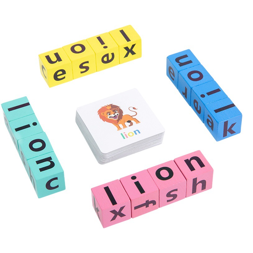 Children's English Card Spelling Word Battle Face-changing Rubik's Cube Parent-child Interactive Desktop Games Baby Educational Toys