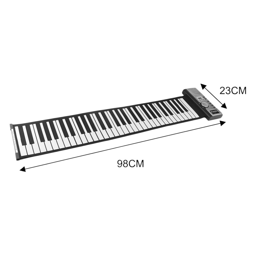 Cross-Border 61 Keyboard Hand-Rolled Piano with Silicone Portable Beginner Foldableing Digital Keyboard Instrument Adult Wholesale