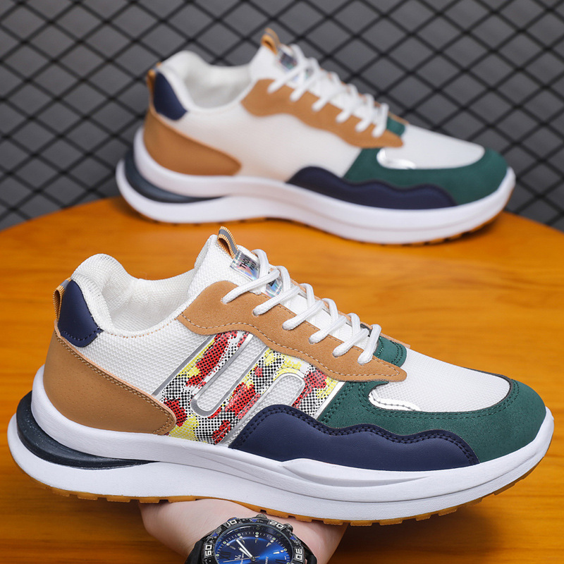 Men's running shoes, autumn new breathable mesh casual shoes, foreign trade trend sneakers, versatile plus size daddy shoes