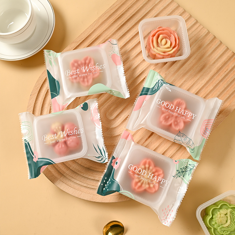 2025 Mooncake Packaging Bag New Mid-Autumn Mooncake Individually Packaged Bag 50g Snow Skin Mooncake Egg Yolk Crisp Machine Sealing Bag