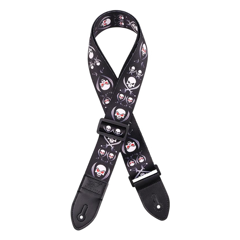 2018 Polyester Printed Guitar Strap Colorful Folk Guitar Strap Electric Guitar Strap Real Cow Leather Head