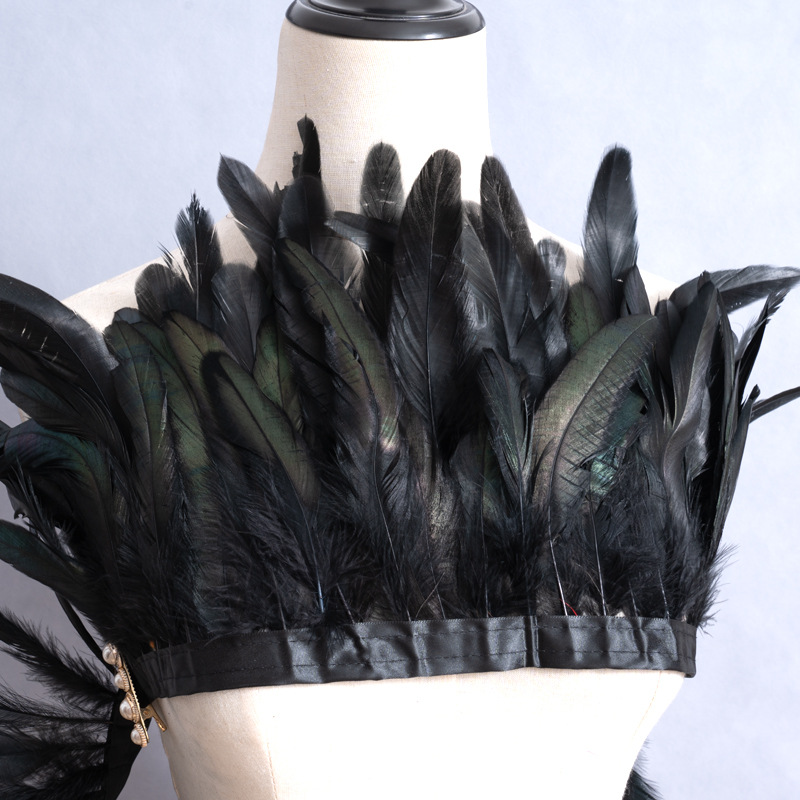 Picture of 2 m/bar cock tail cloth edge feather cloth strip performance clothing skirt cloth belt shawl feather decoration clothing accessories