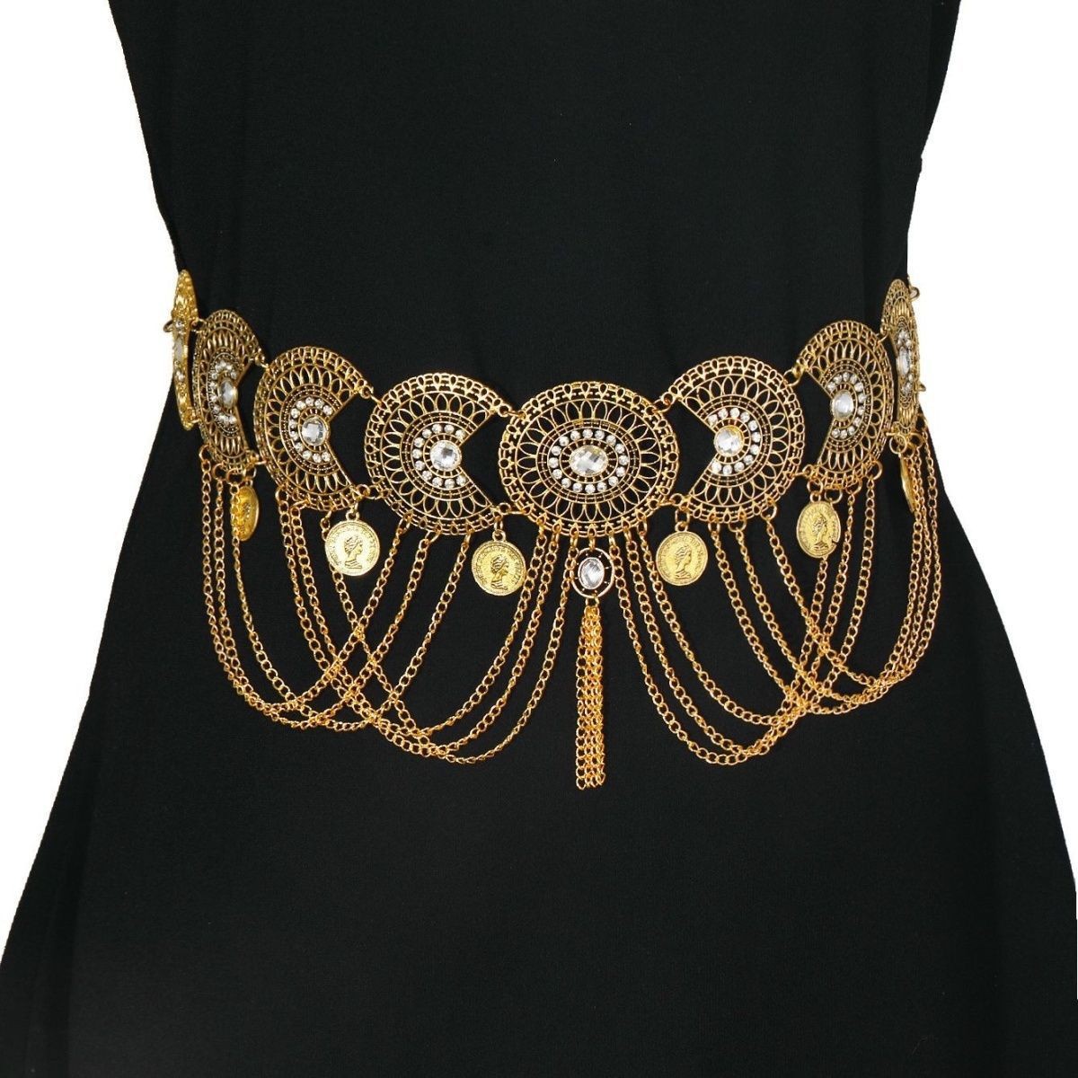 Picture of National retro style tassel chain, body chain, dance accessories, tassel, light luxury, high-end retro dance waist chain, niche woman
