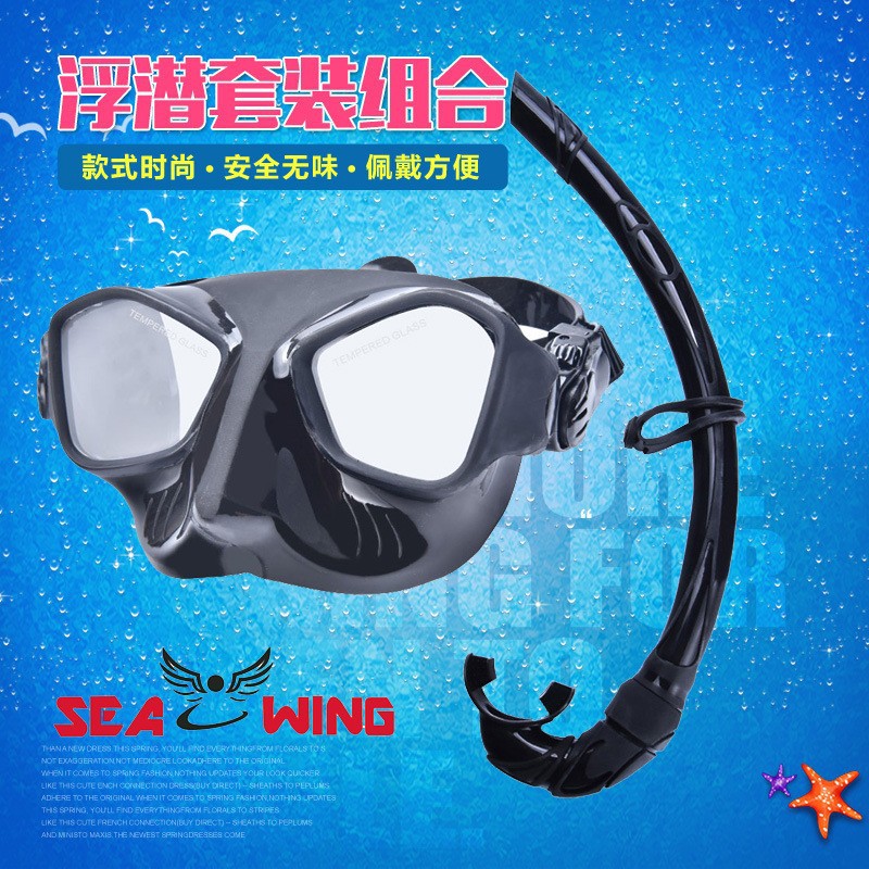 Liquid Silicone High-definition Mirror Professional Snorkeling Two-piece Silicone Full Dry Snorkeling Tube Adult Snorkeling Equipment
