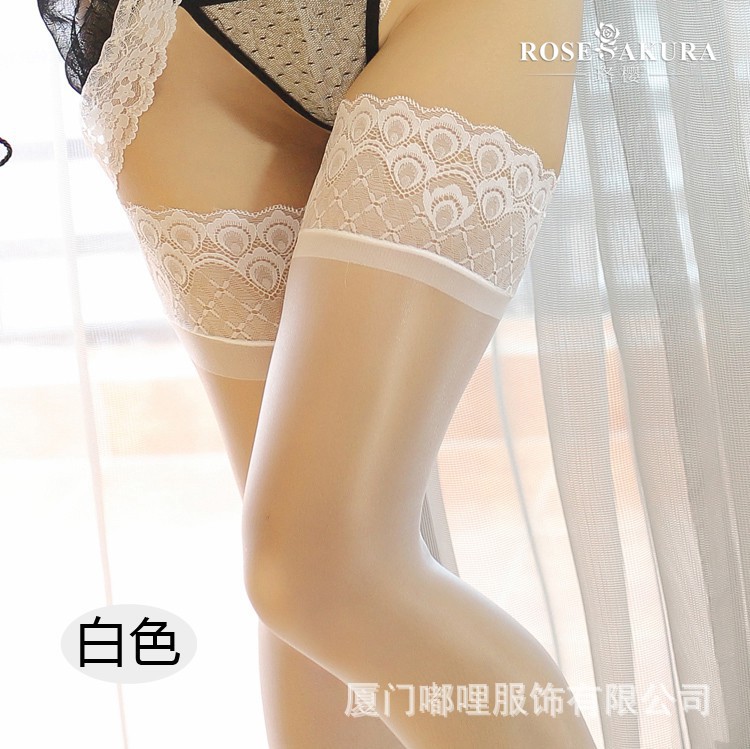 19 Lace Sexy Non-slip High Silicone Non-slip Lace Stockings Sexy Thigh Stockings Oil Glitter