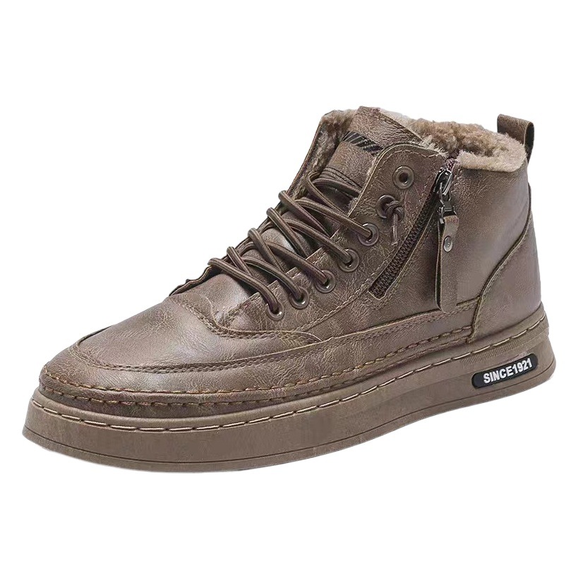 2025 Autumn New Men's Shoes Outdoor Fashion High Top Thick Sole Increased Dirty Resistant Casual Trbottomy Easiest for Match Work Shoes
