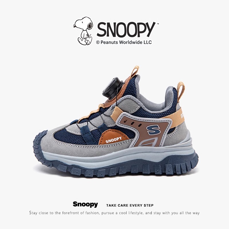 Snoopy boys shoes children outdoor non-slip hiking shoes 2024 new spring and autumn anti-kick girls' shoes sneaker