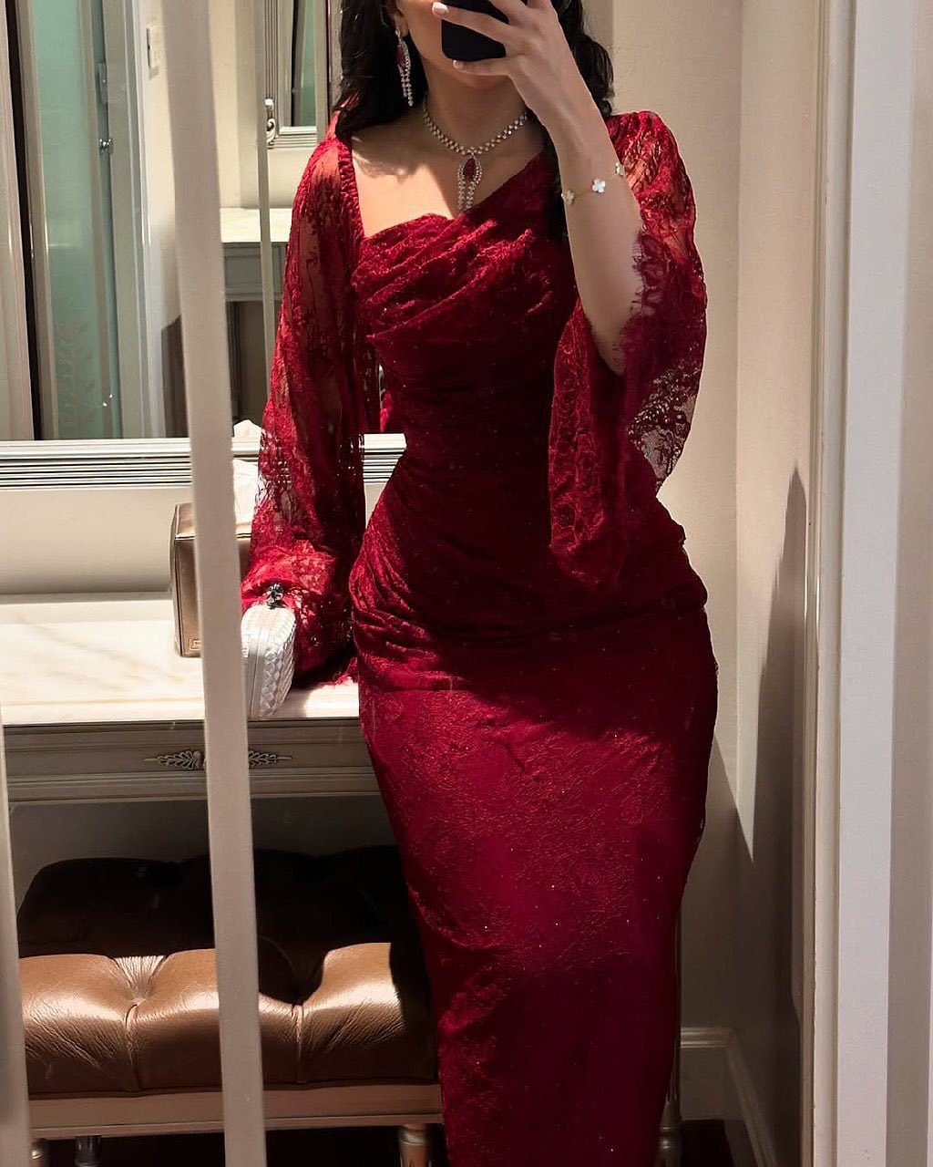 Picture of 2025 Spring Cross-border Europe, America, Middle East, and Foreign Trade Women's Wear Independent Site Amazon Elegant Lace Rhinestone Bodycon Evening Gown