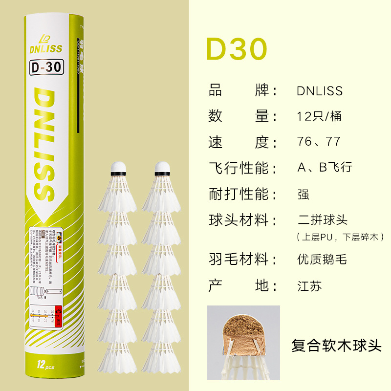 Picture of Factory wholesale resistance to play goose feather duck feather badminton 12 indoor and outdoor table fiber ball training Entertainment game ball